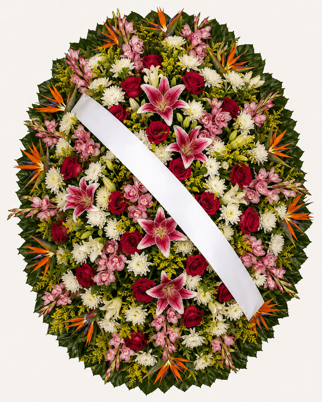 Coroa de Flores Suprema Exótica de Estrelítzias e Flores Nobres